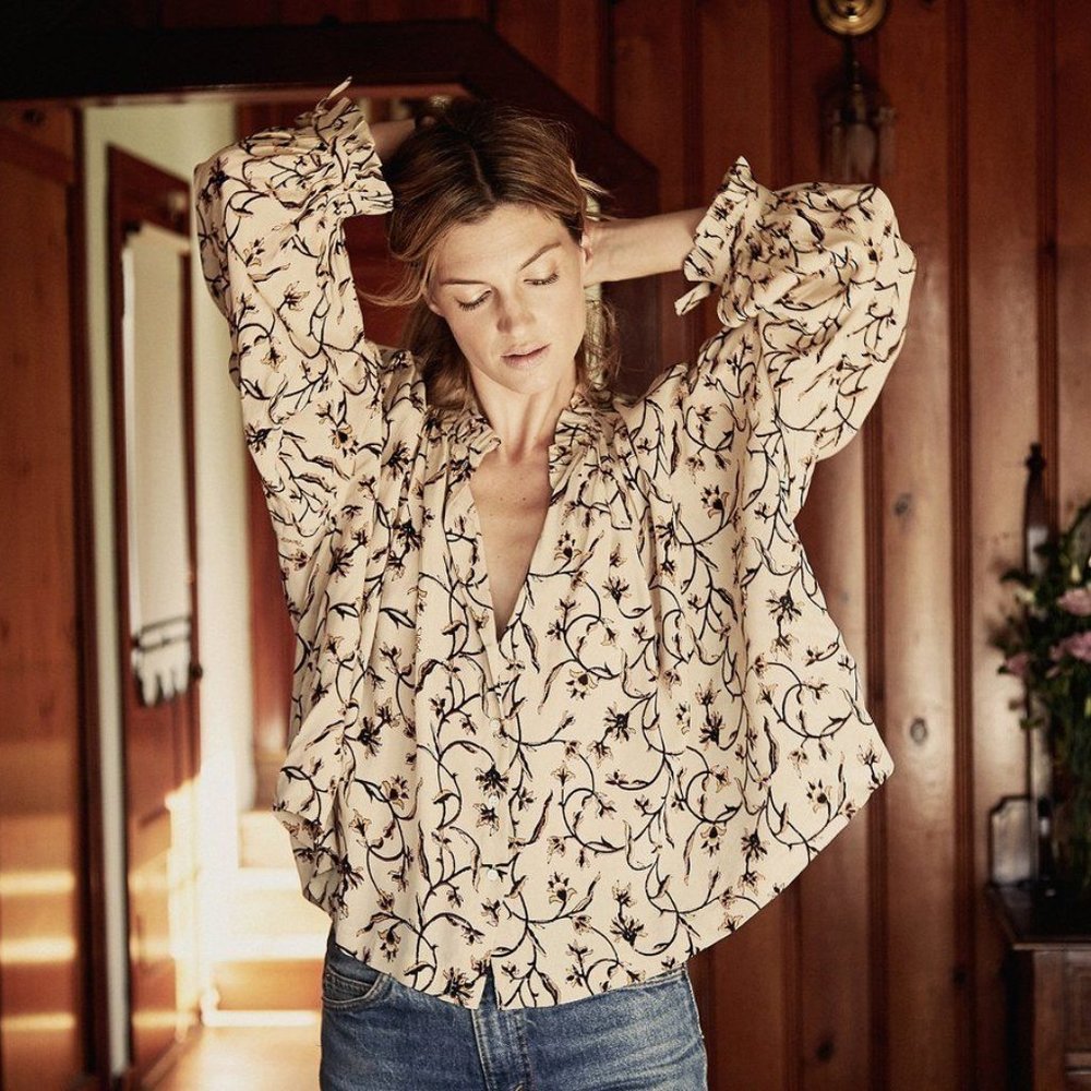 Doen Baltic top / cream floral / medium large XL